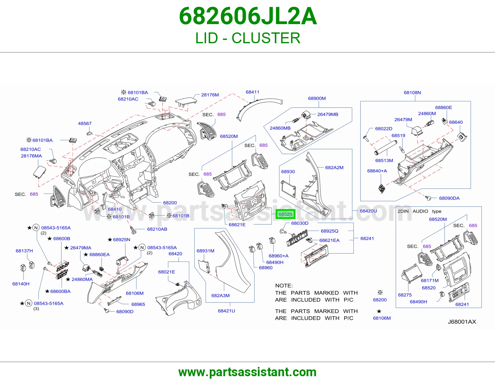 غطاء عداد 682606JL2A