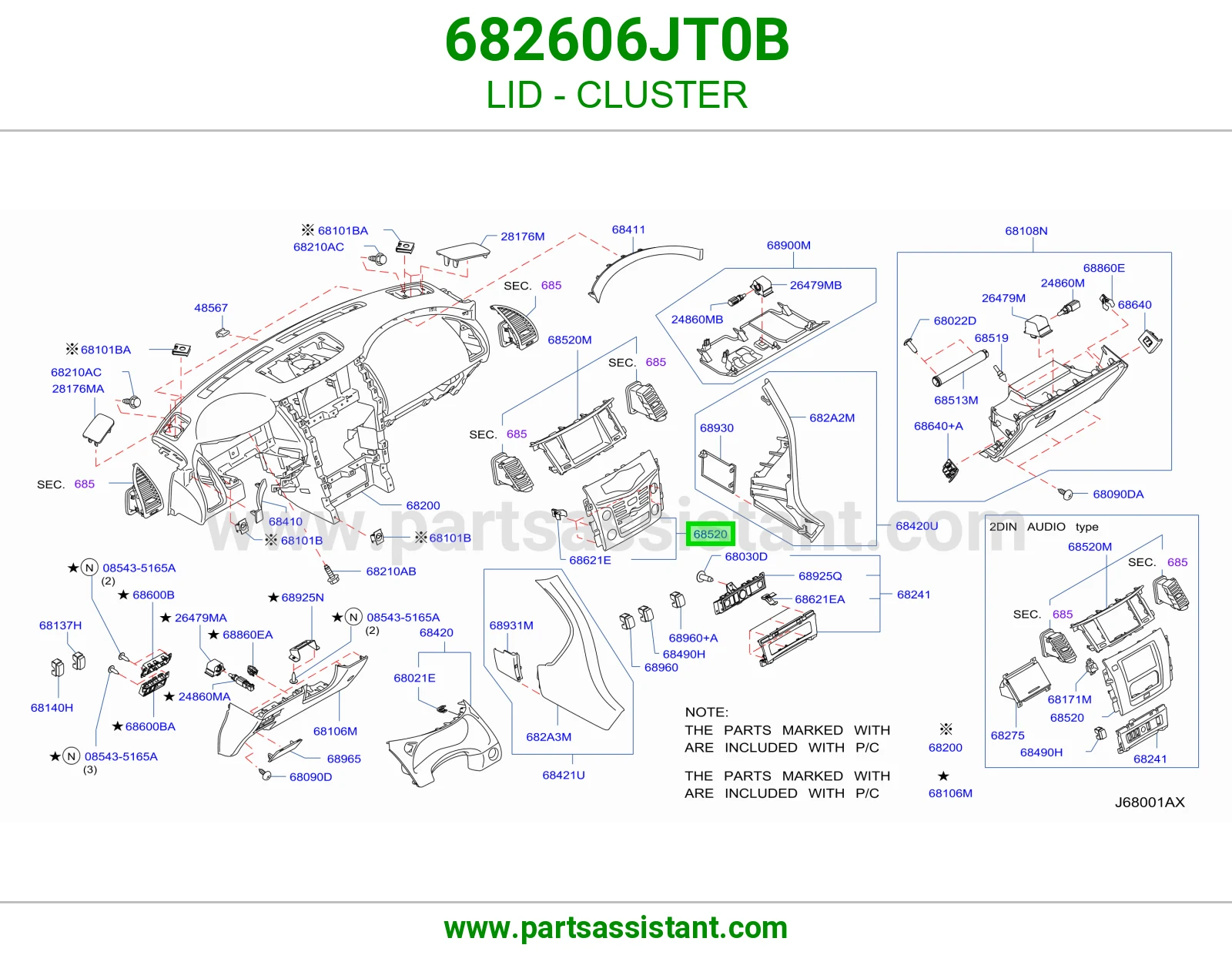 غطاء عداد 682606JT0B