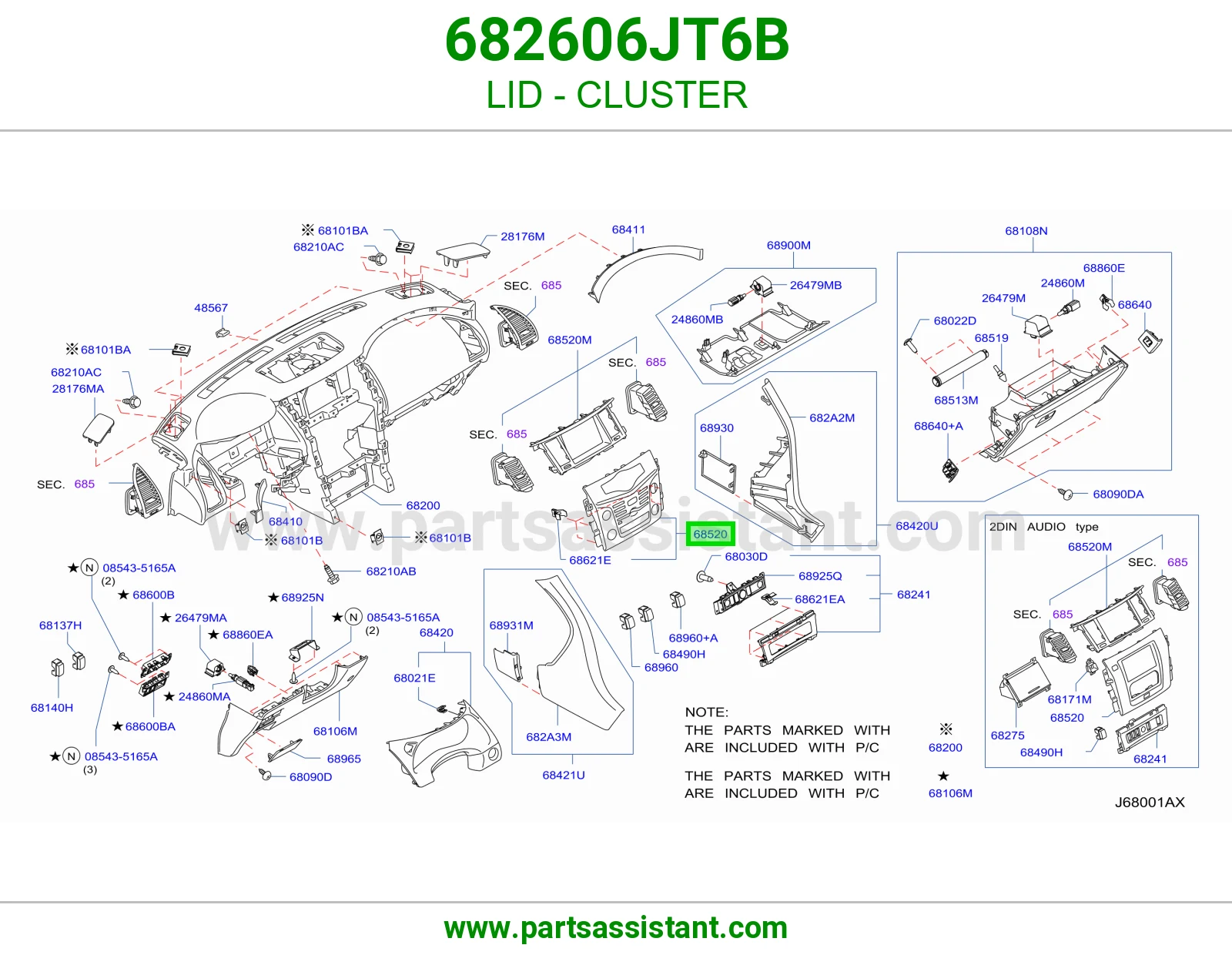 غطاء عداد 682606JT6B