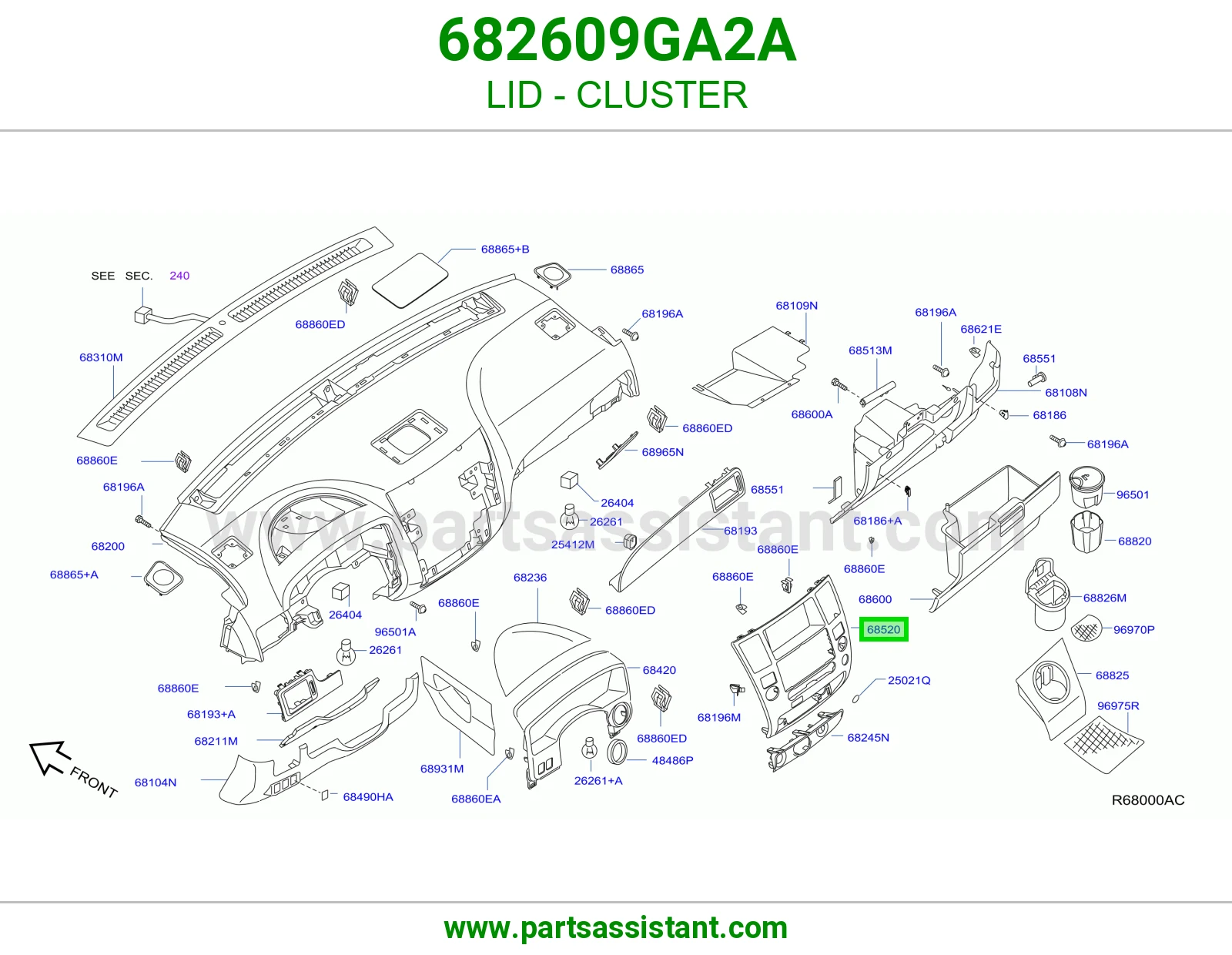 غطاء عداد 682609GA2A