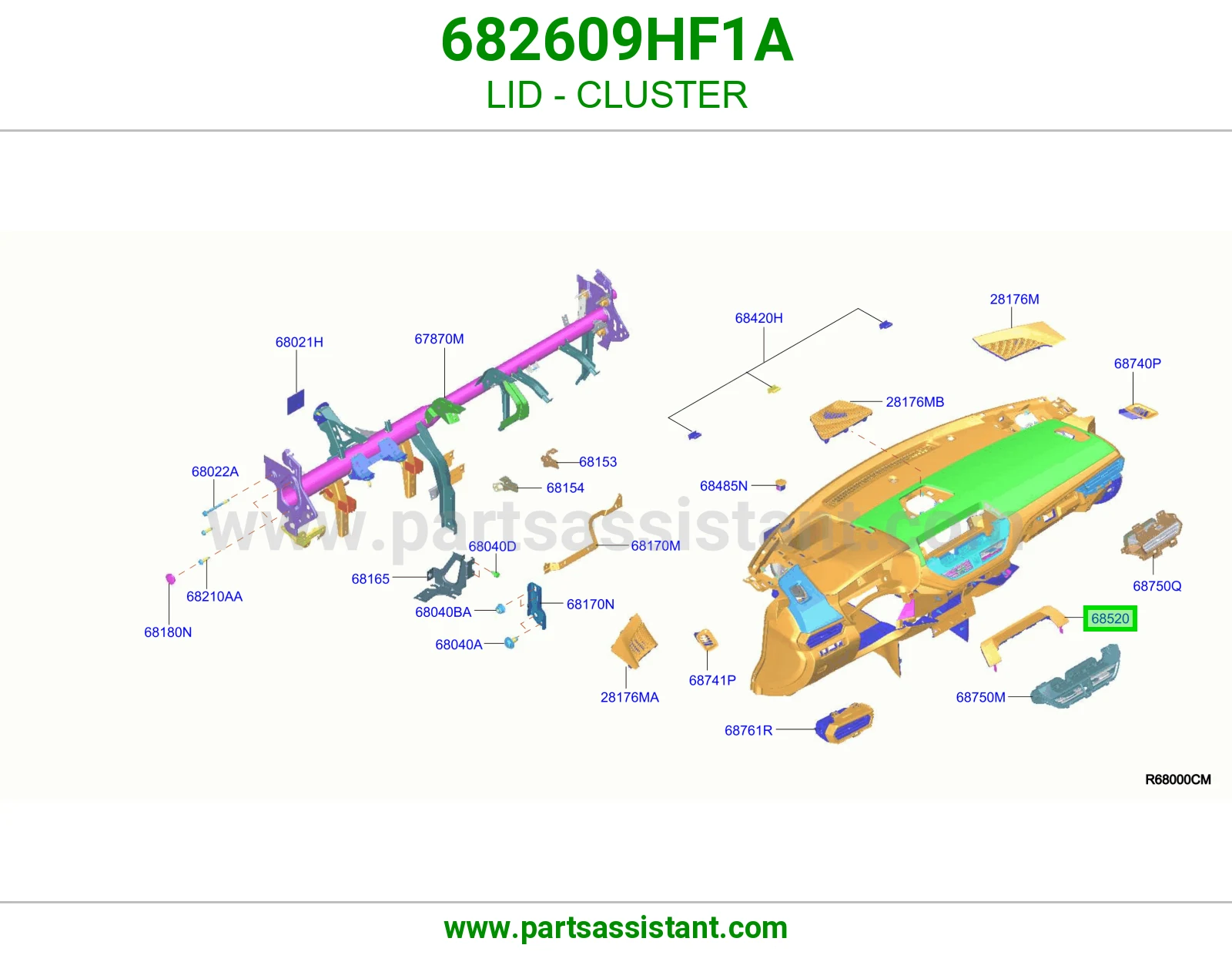 غطاء عداد 682609HF1A