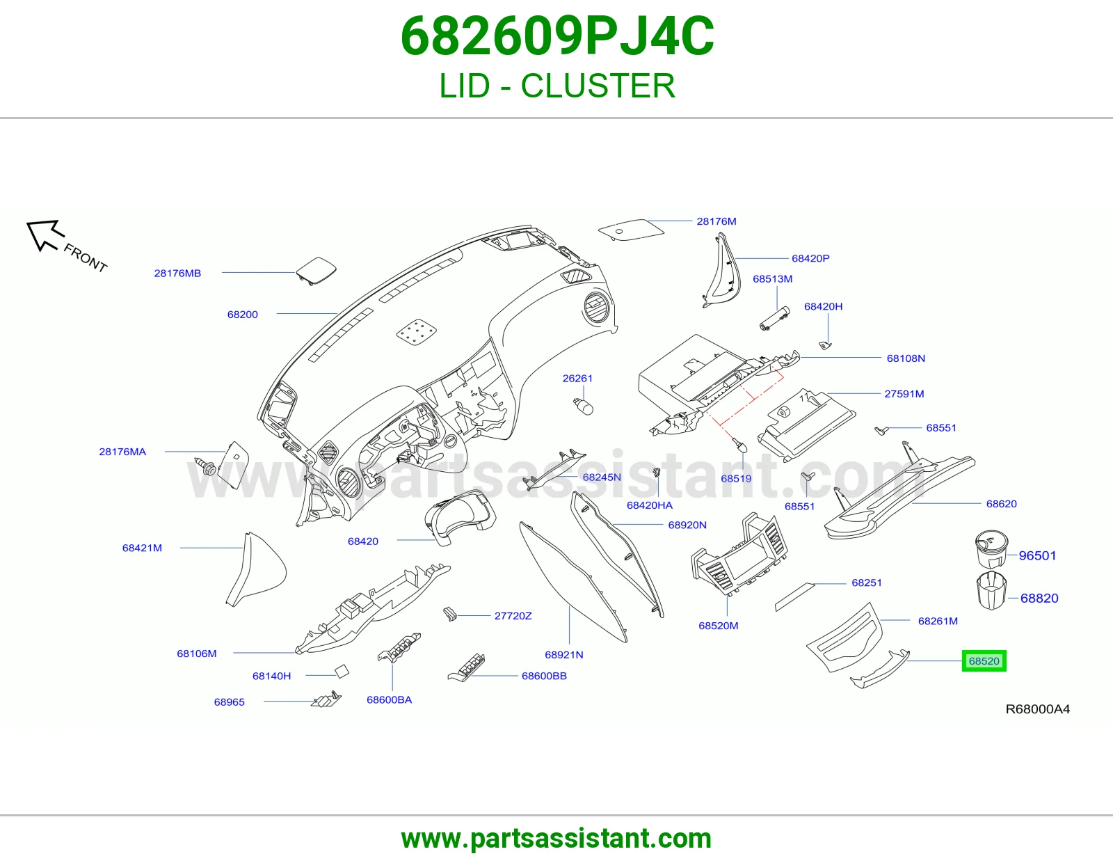 غطاء عداد 682609PJ4C