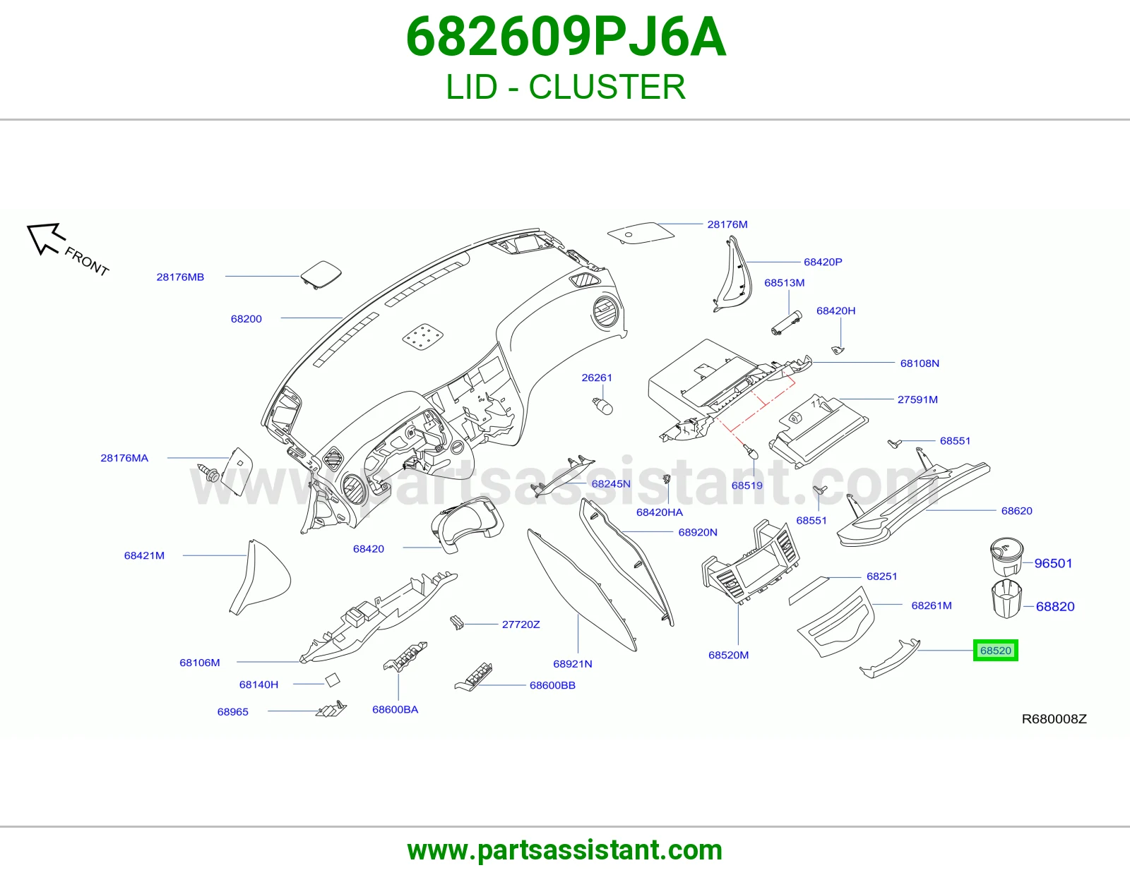 غطاء عداد 682609PJ6A