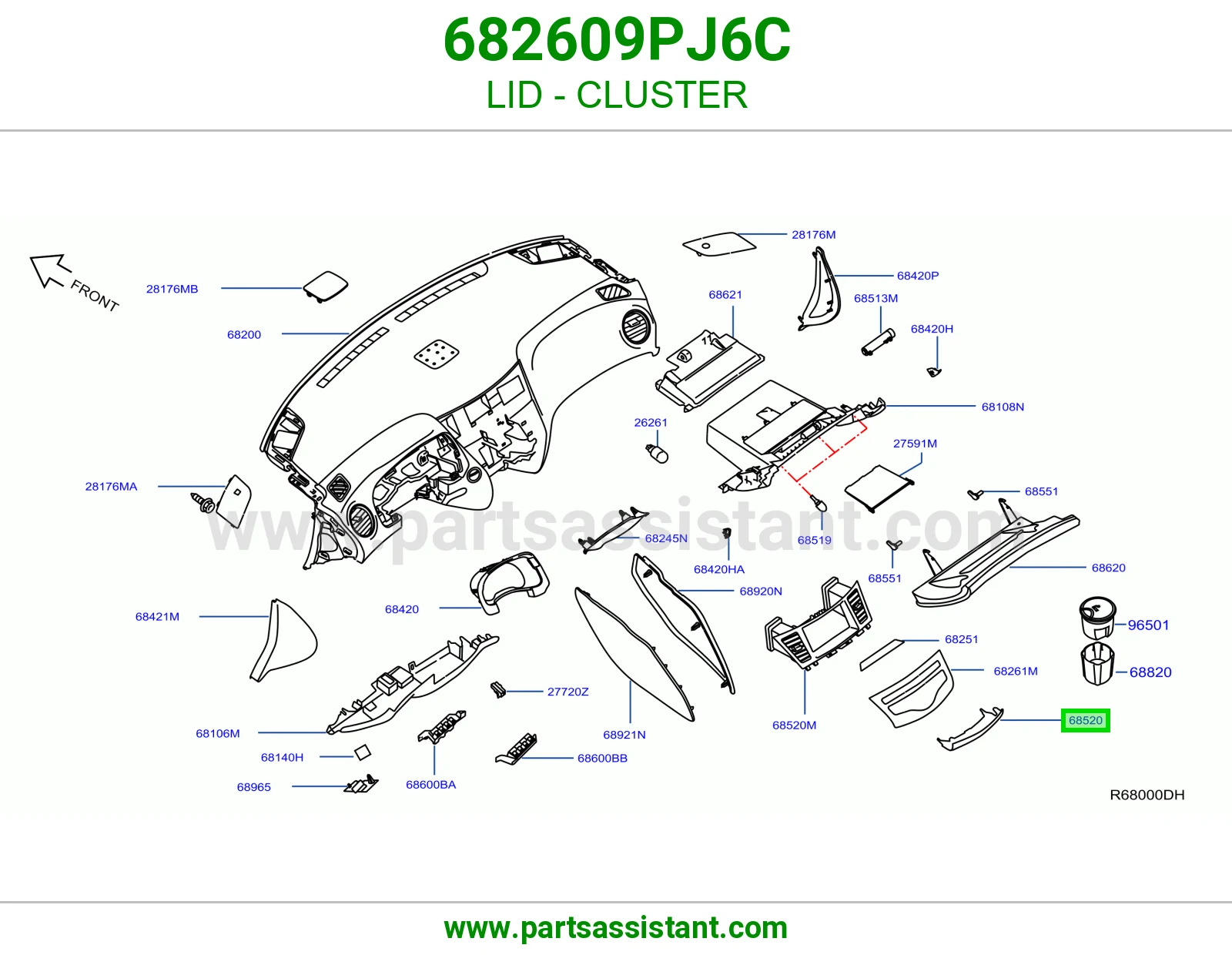 غطاء عداد 682609PJ6C