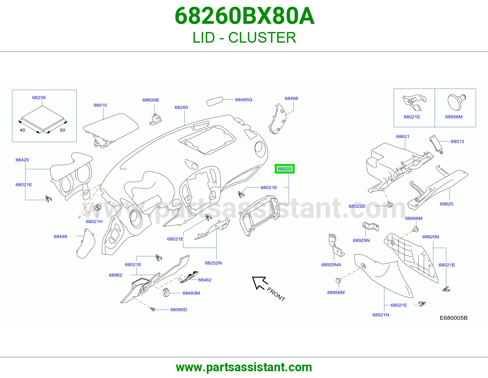 غطاء عداد 68260BX80A