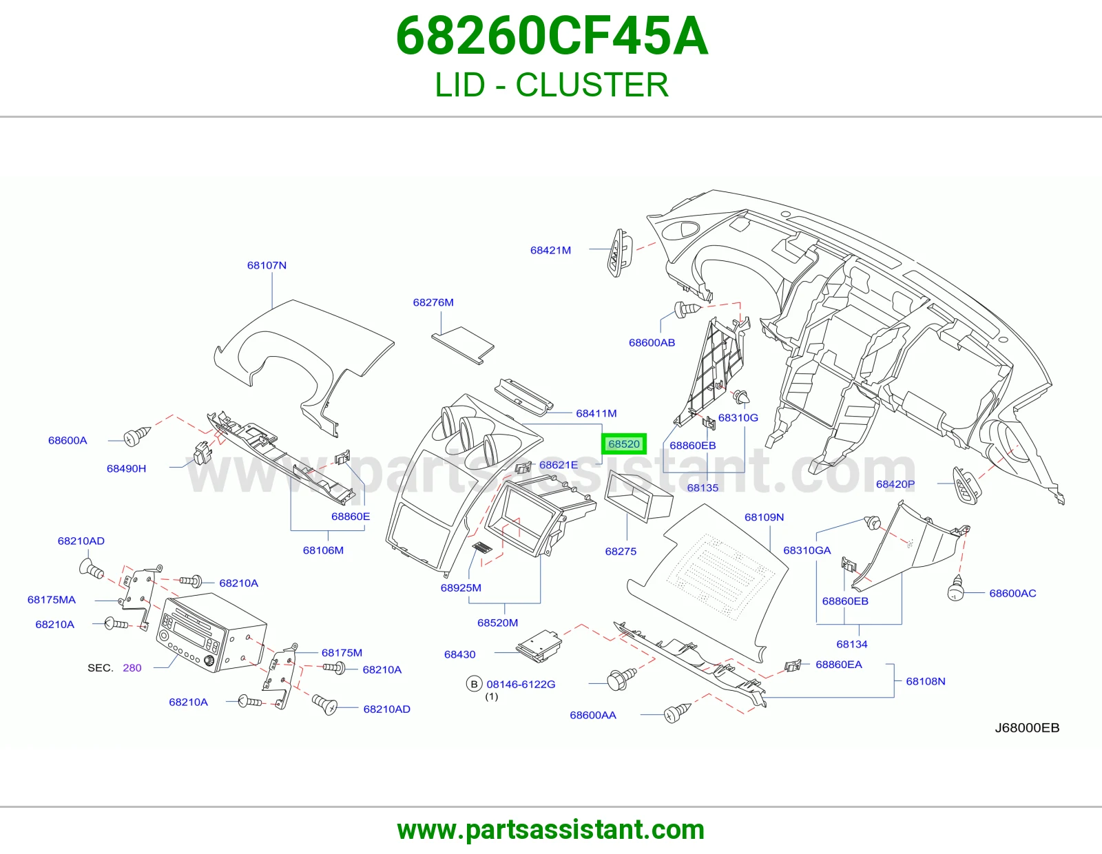 غطاء عداد 68260CF45A