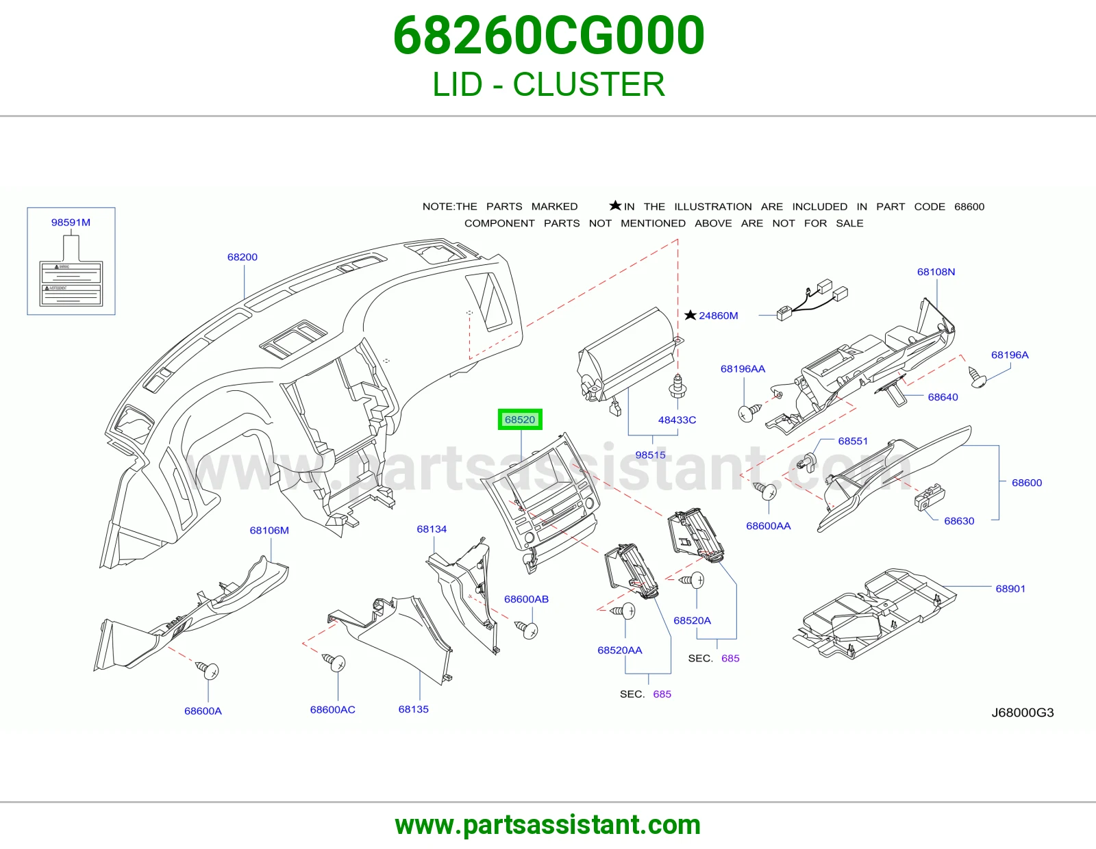 غطاء عداد 68260CG000