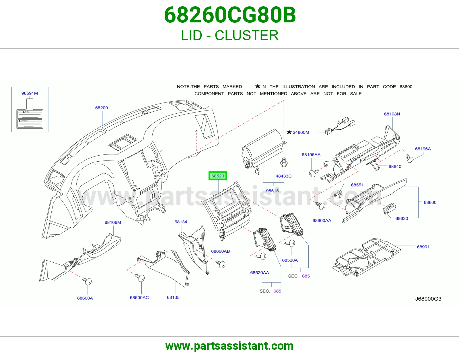 غطاء عداد 68260CG80B