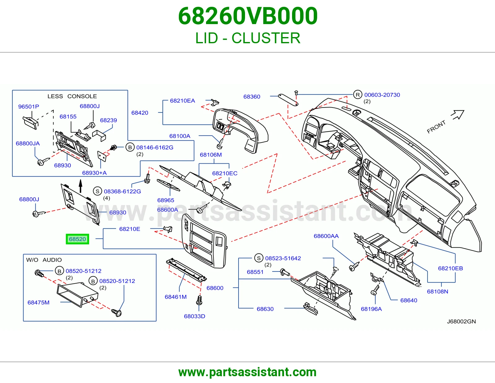 غطاء عداد 68260VB000