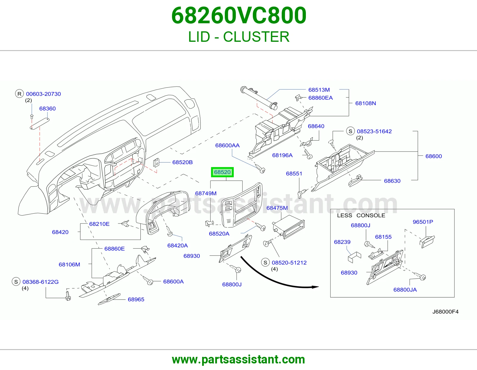 غطاء عداد 68260VC800