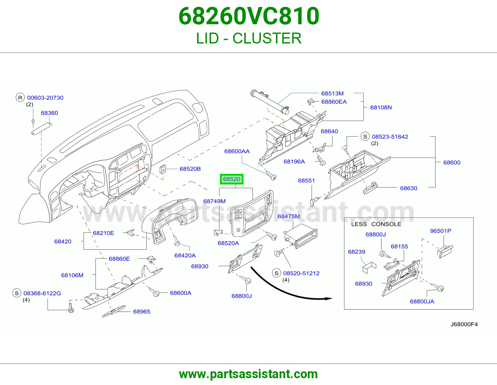 غطاء عداد 68260VC810