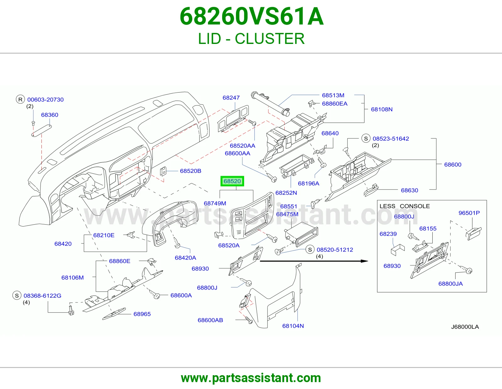 غطاء عداد 68260VS61A