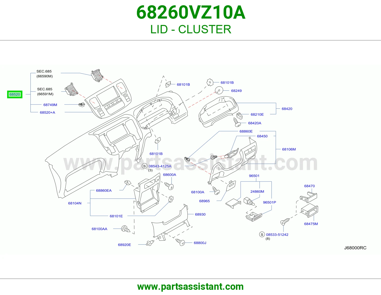 غطاء عداد 68260VZ10A