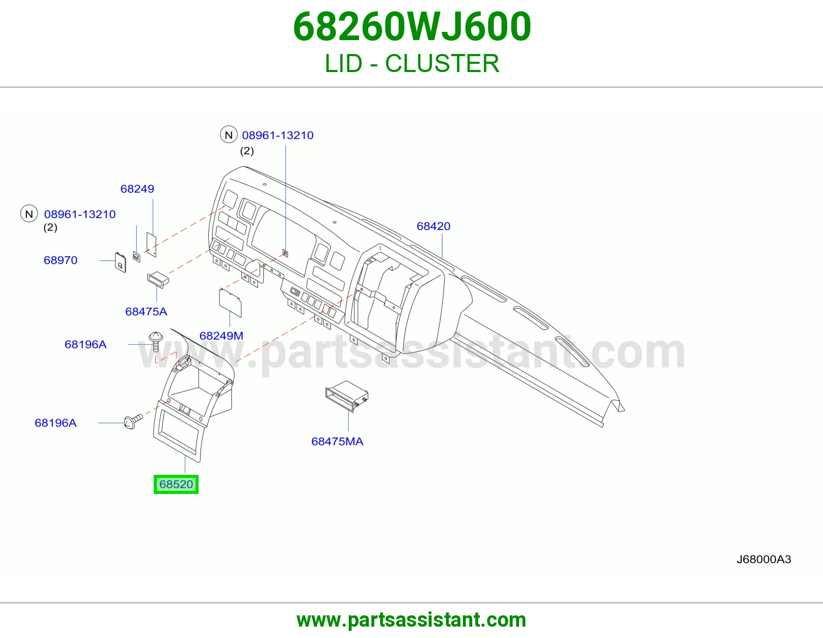 غطاء عداد 68260WJ600