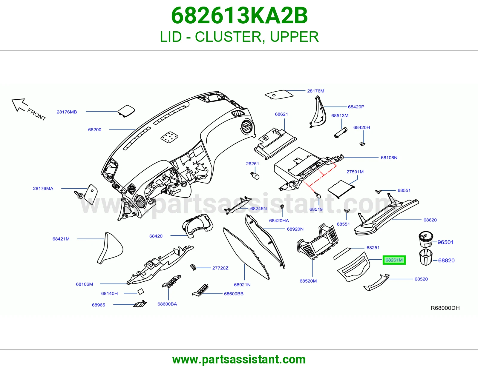 غطاء عداد فوق 682613KA2B