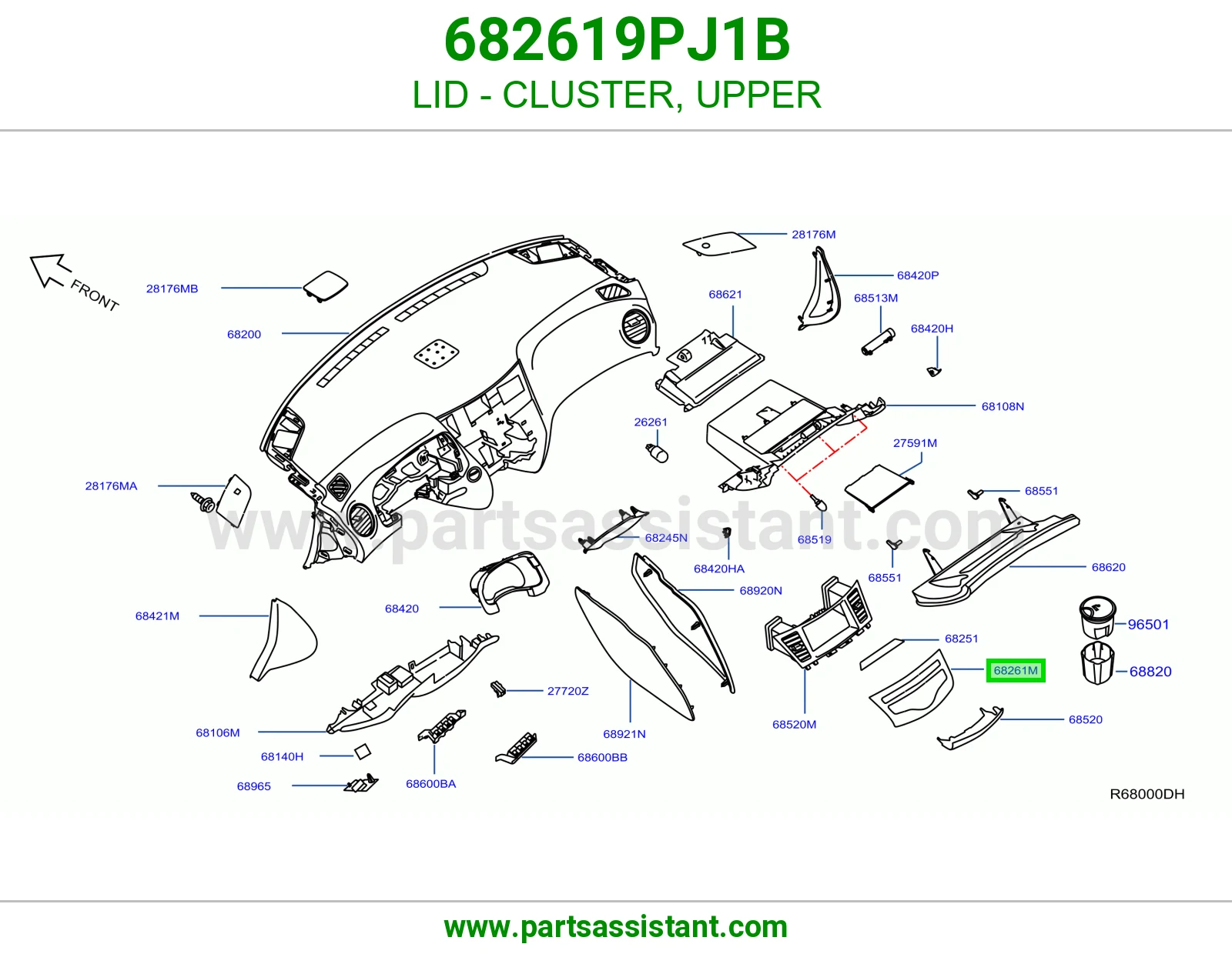 غطاء عداد فوق 682619PJ1B