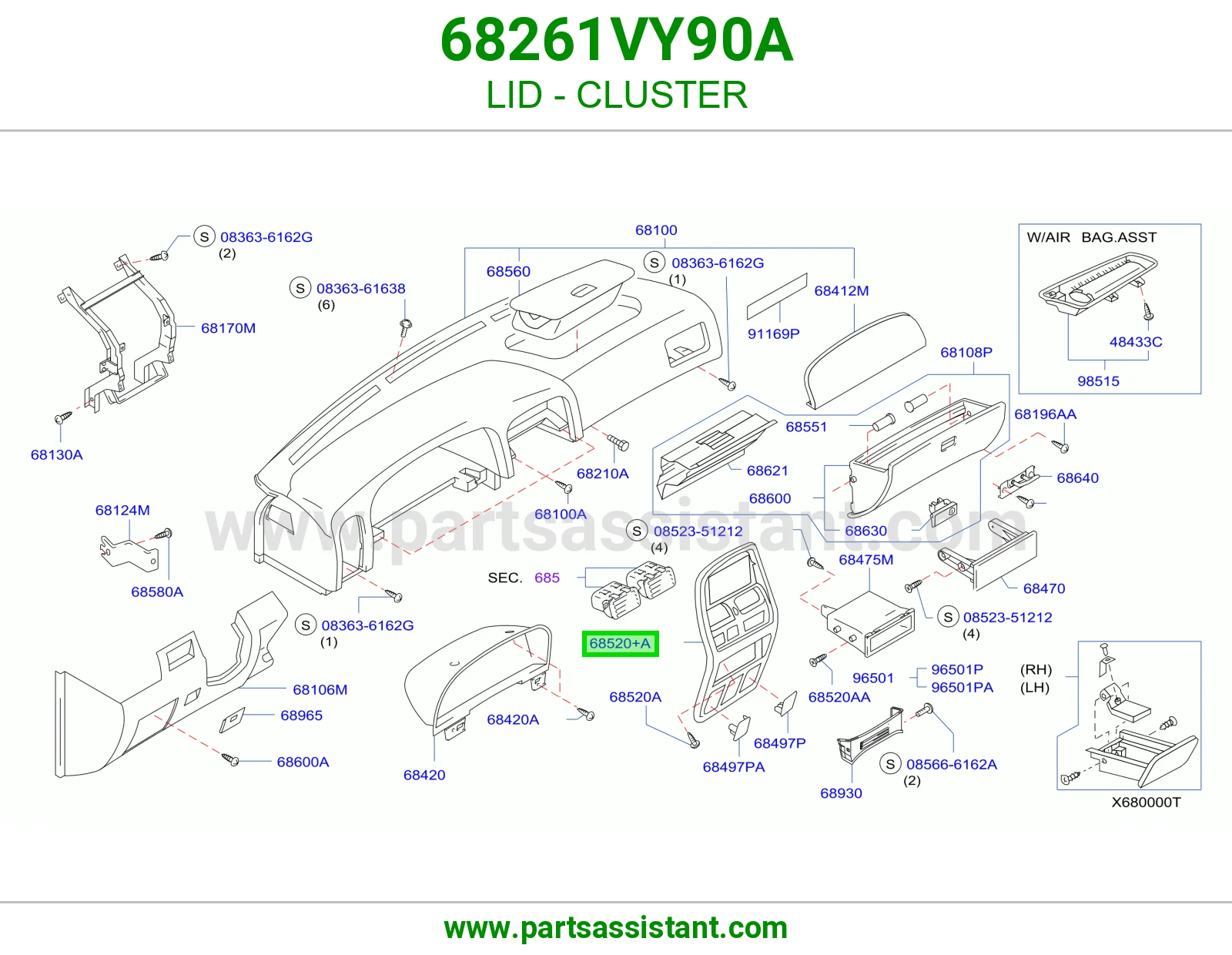غطاء عداد 68261VY90A