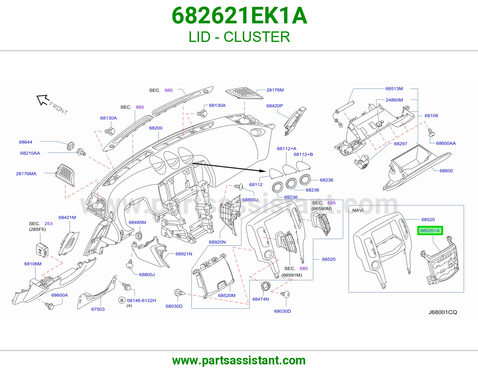 غطاء عداد 682621EK1A