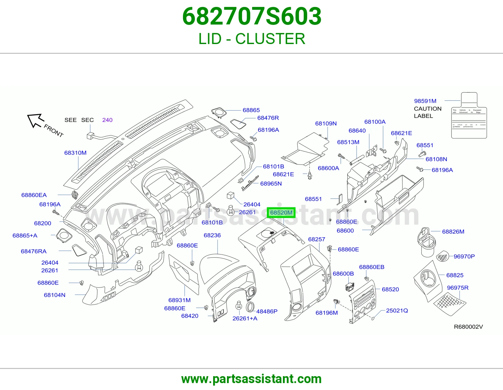 غطاء عداد 682707S603