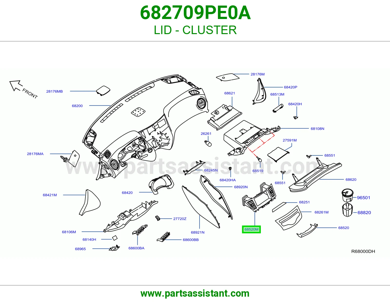 غطاء عداد 682709PE0A