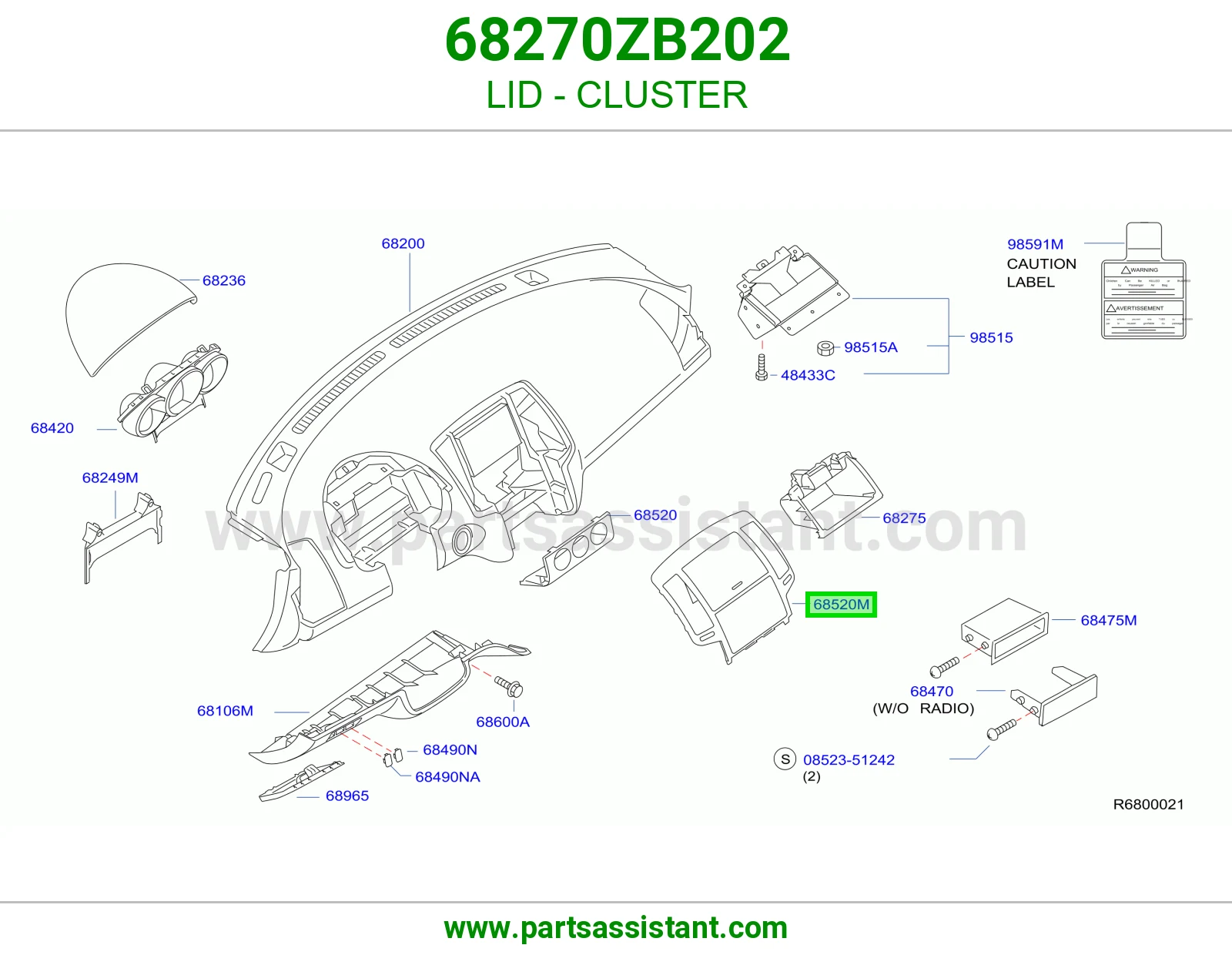 غطاء عداد 68270ZB202