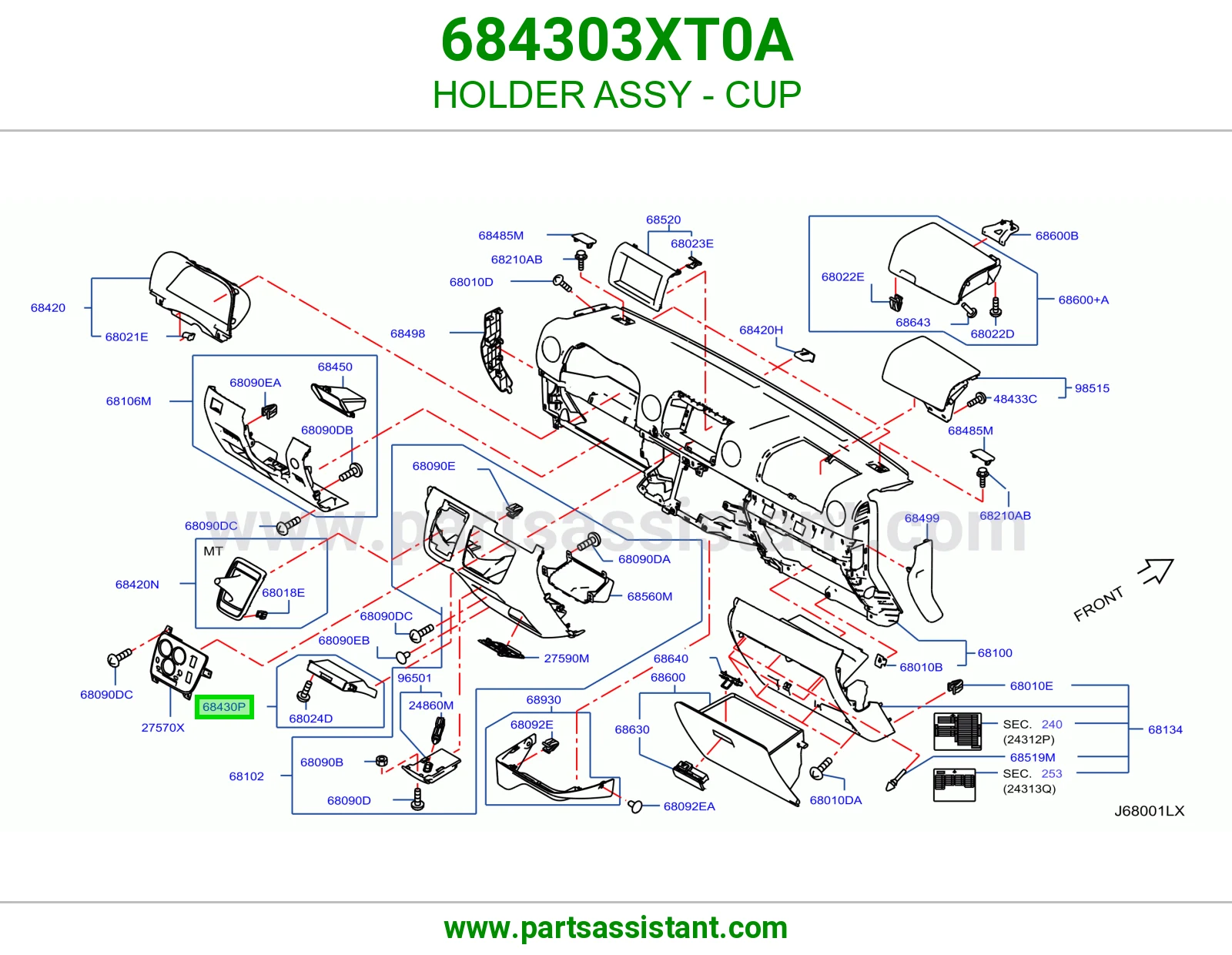 حامل كاسة كامل 684303XT0A