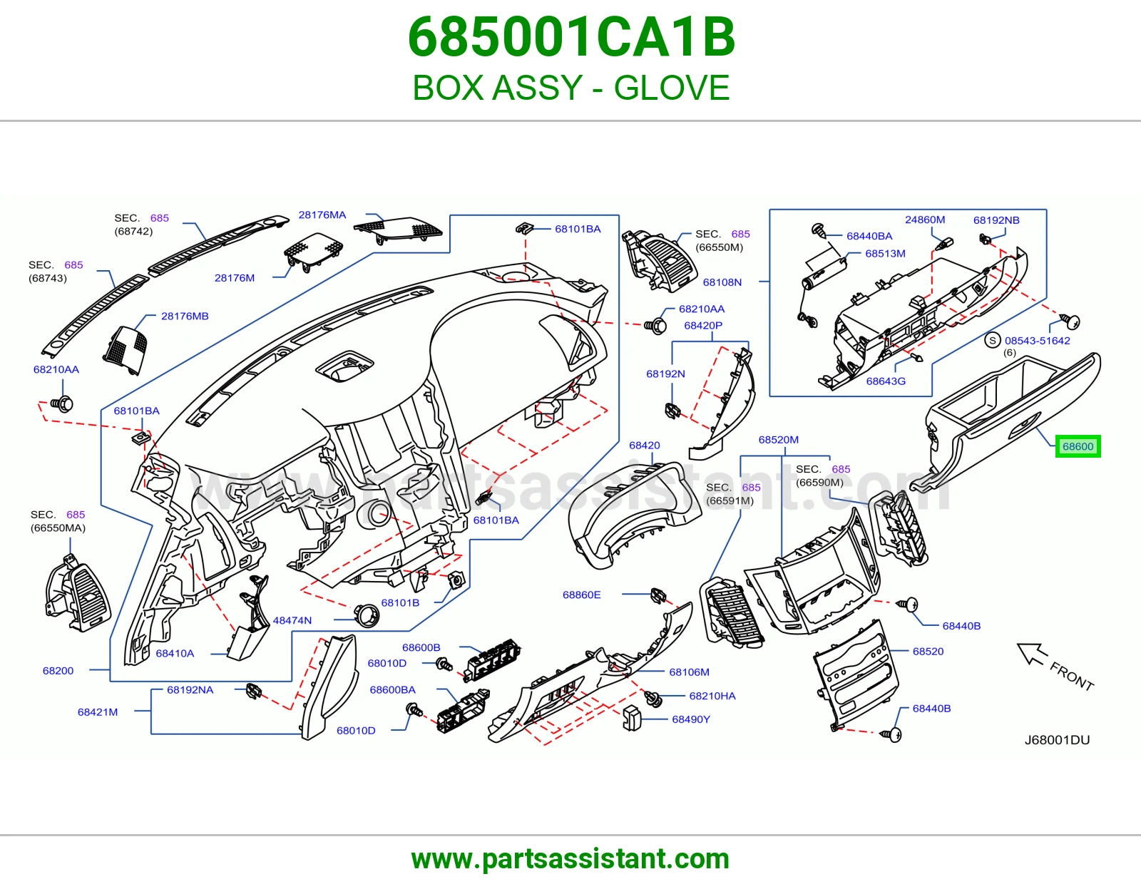 علبة درج طبلون كاملة 685001CA1B