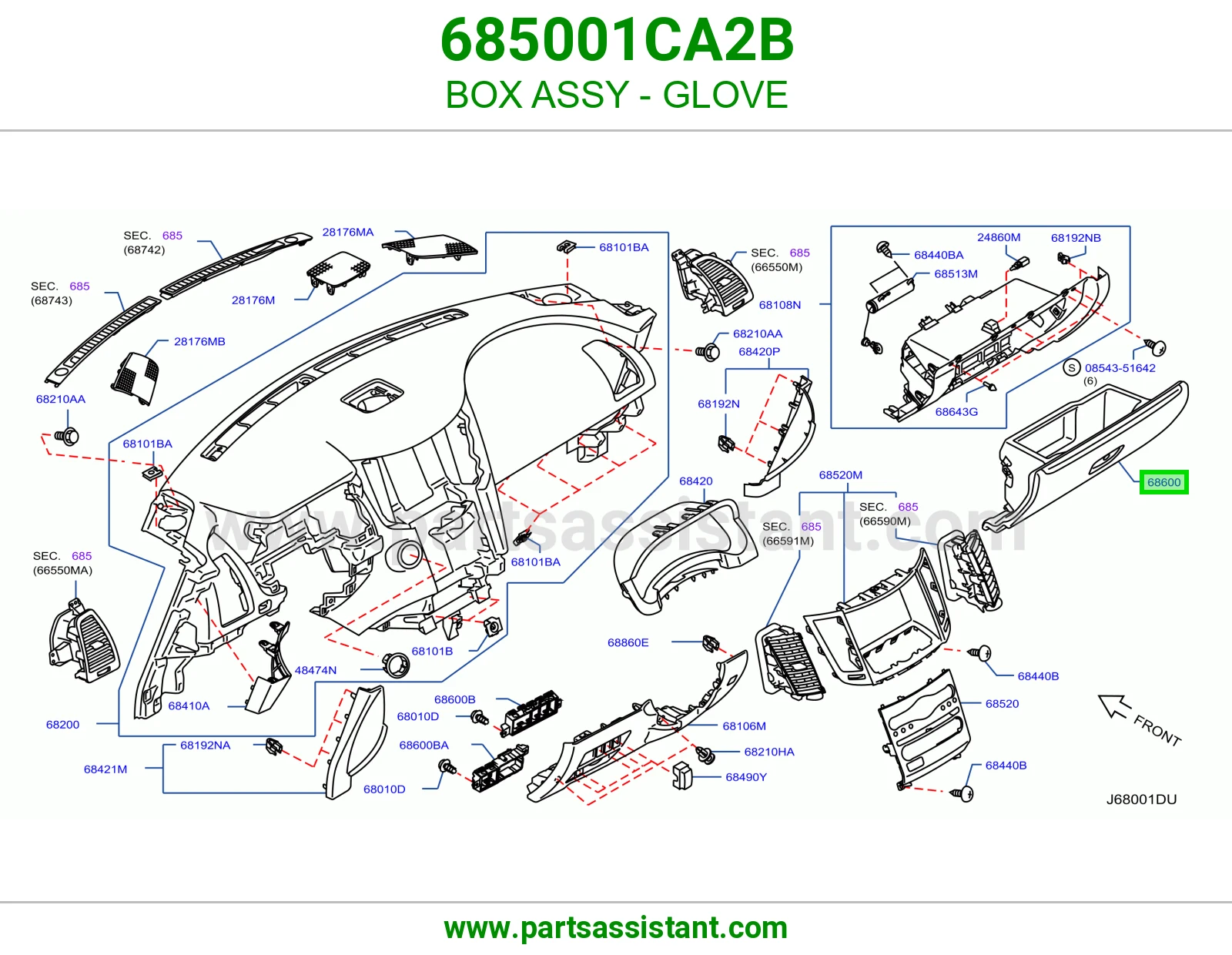 علبة درج طبلون كاملة 685001CA2B