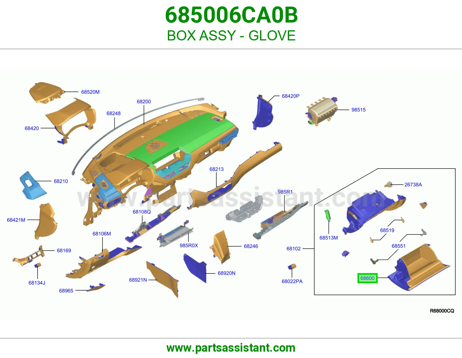 علبة درج طبلون كاملة 685006CA0B