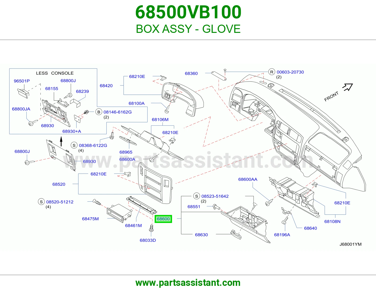 علبة درج طبلون كاملة 68500VB100