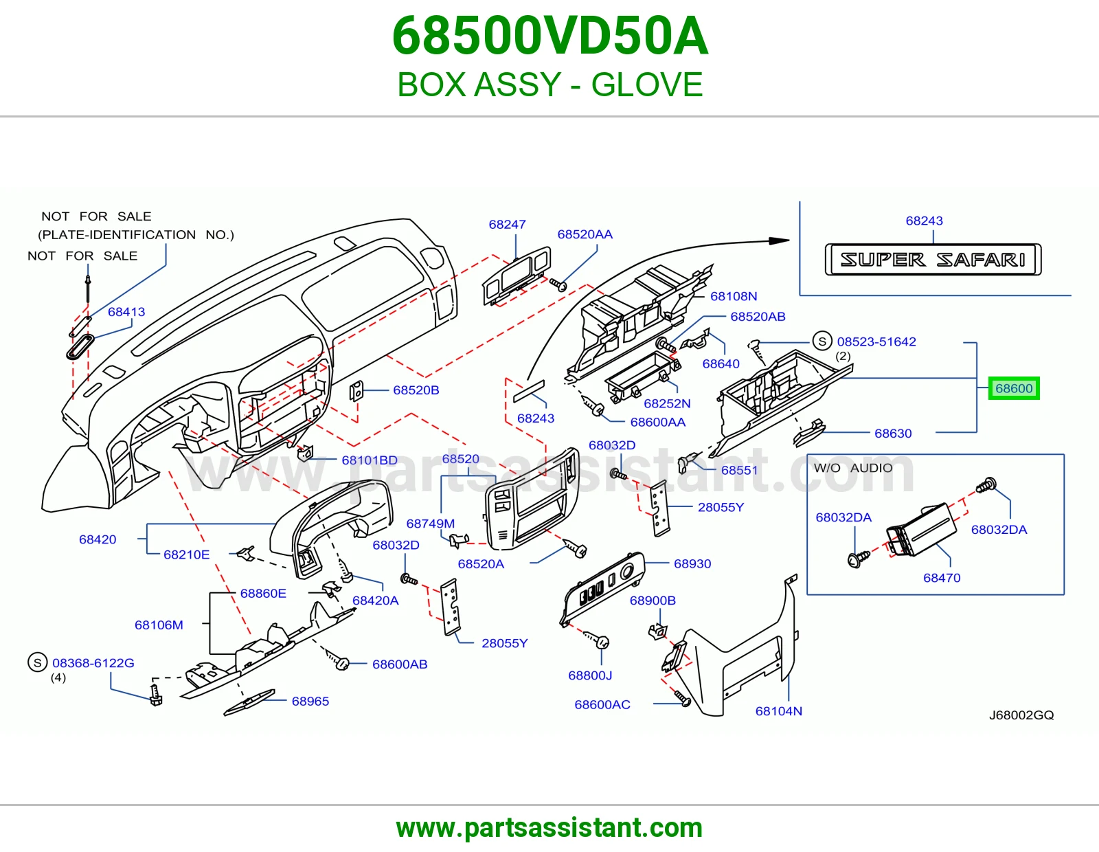 علبة درج طبلون كاملة 68500VD50A