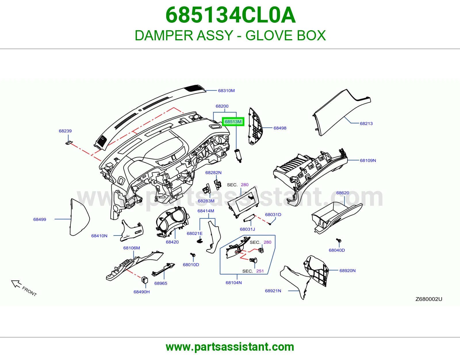 دامبر درج طبلون كامل 685134CL0A