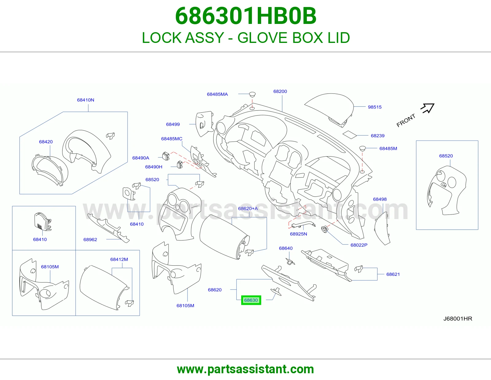 قفل درج 686301HB0B