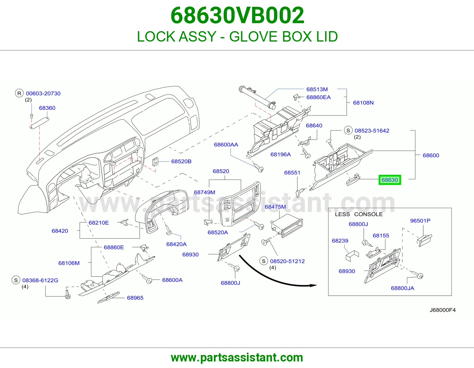 قفل درج 68630VB002