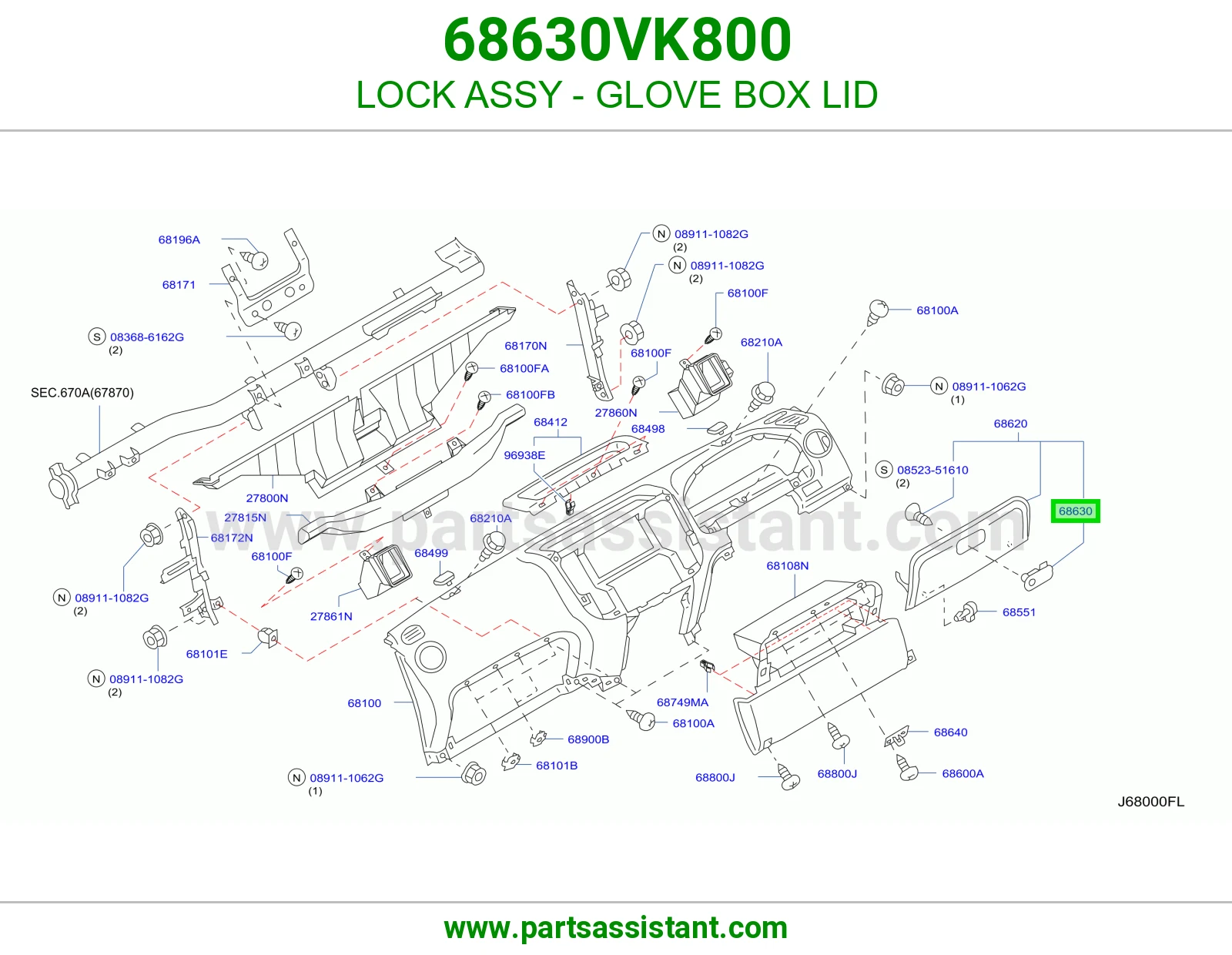 قفل درج 68630VK800