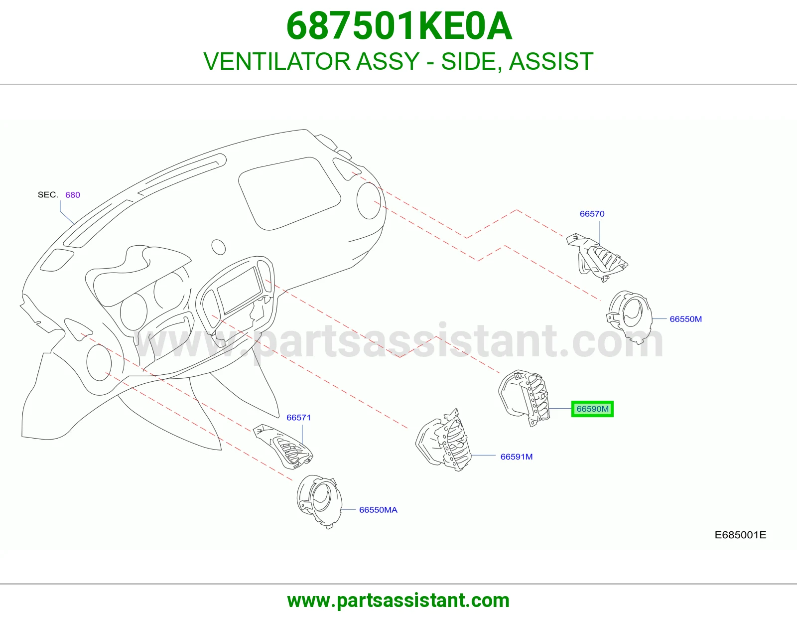 هوايه مكيف وسط 687501KE0A