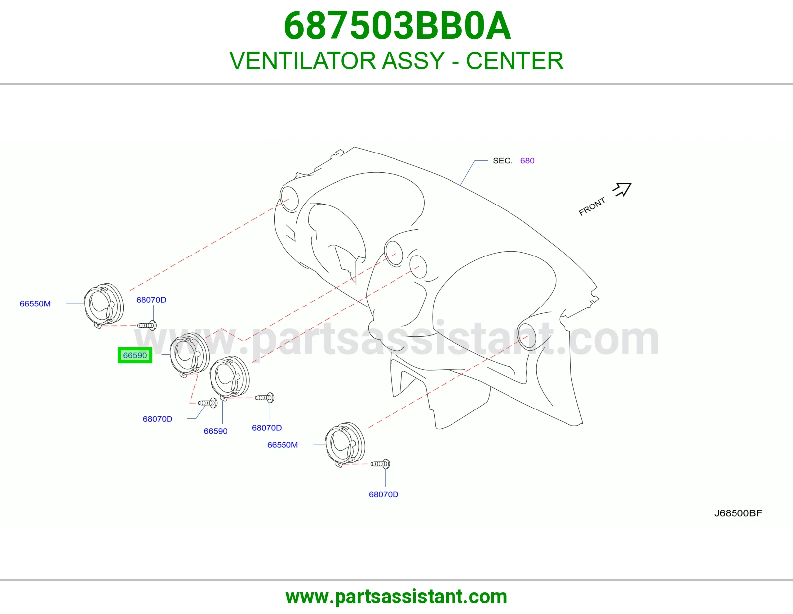 هواية مكيف وسط يمين كاملة 687503BB0A