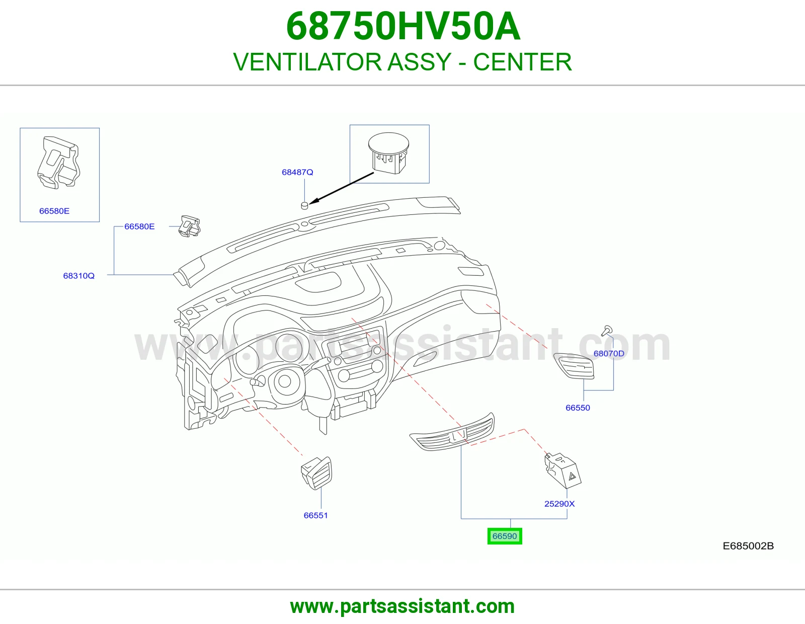 هوايه مكيف وسط 68750HV50A