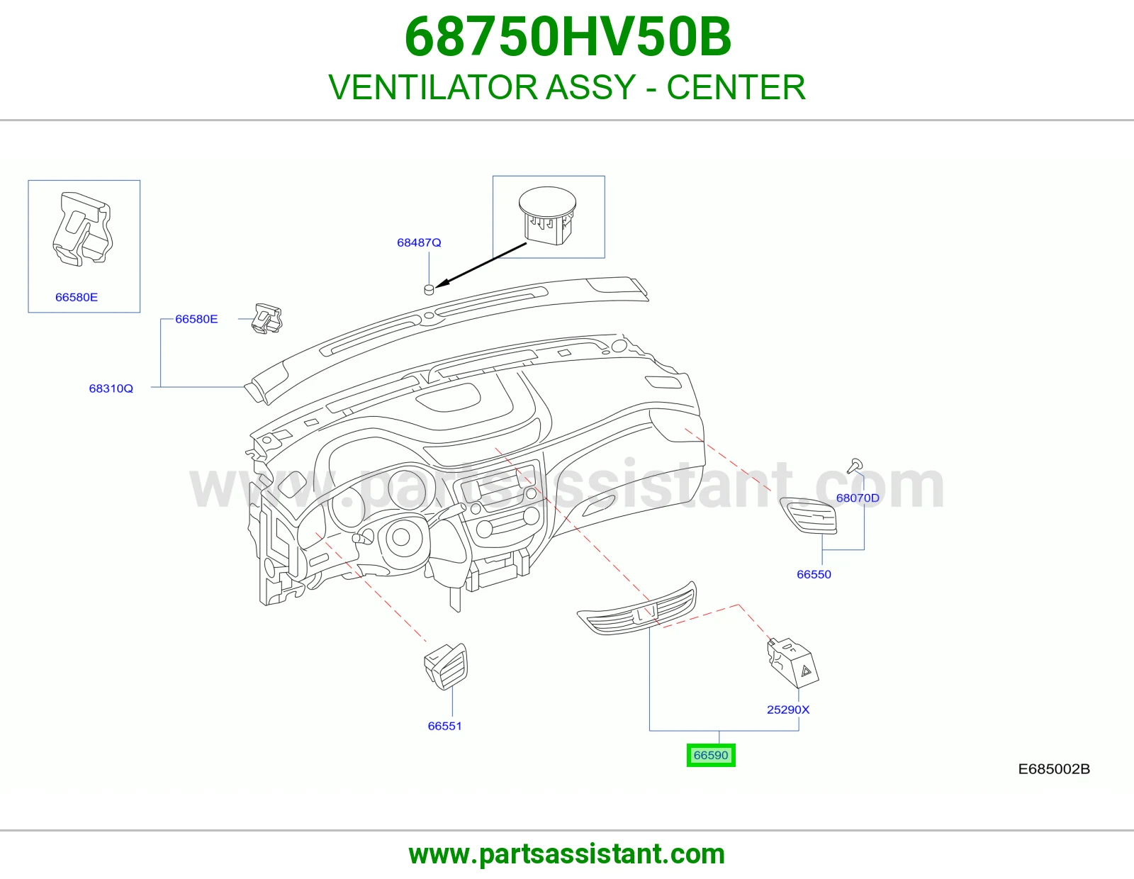 هوايه مكيف وسط 68750HV50B
