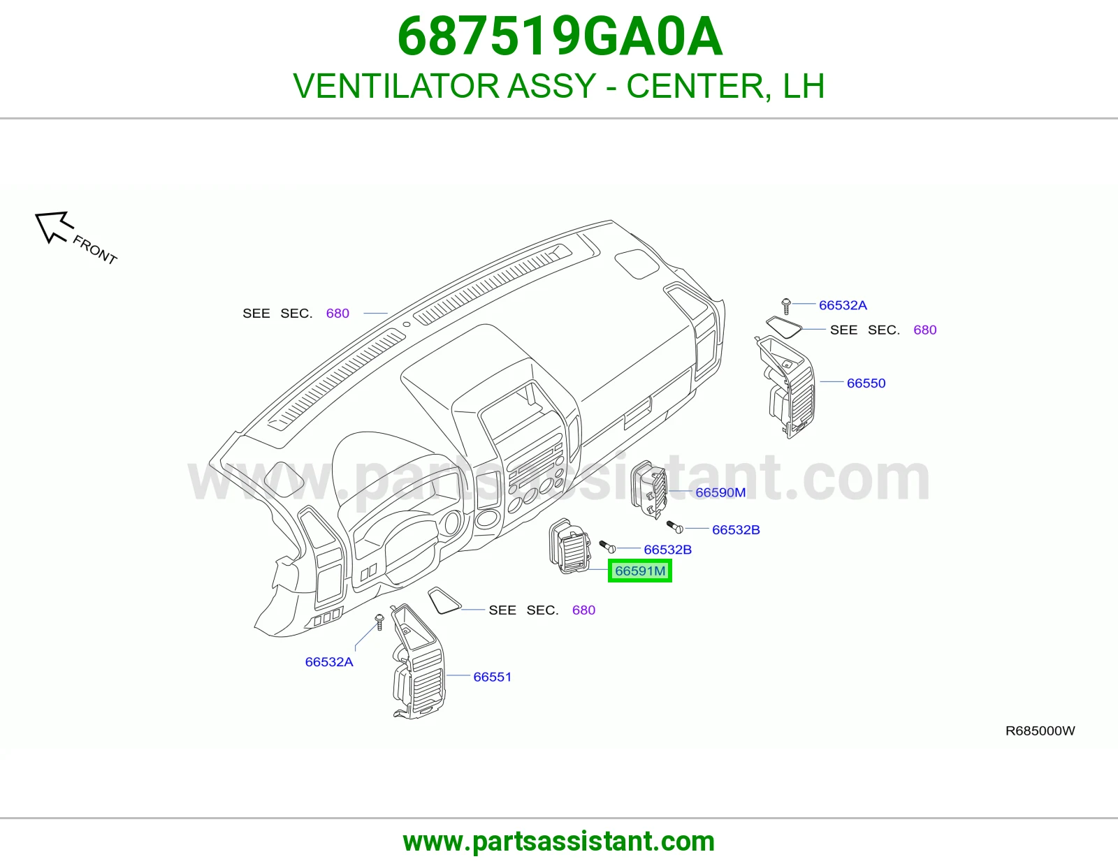 هوايه مكيف يسار 687519GA0A
