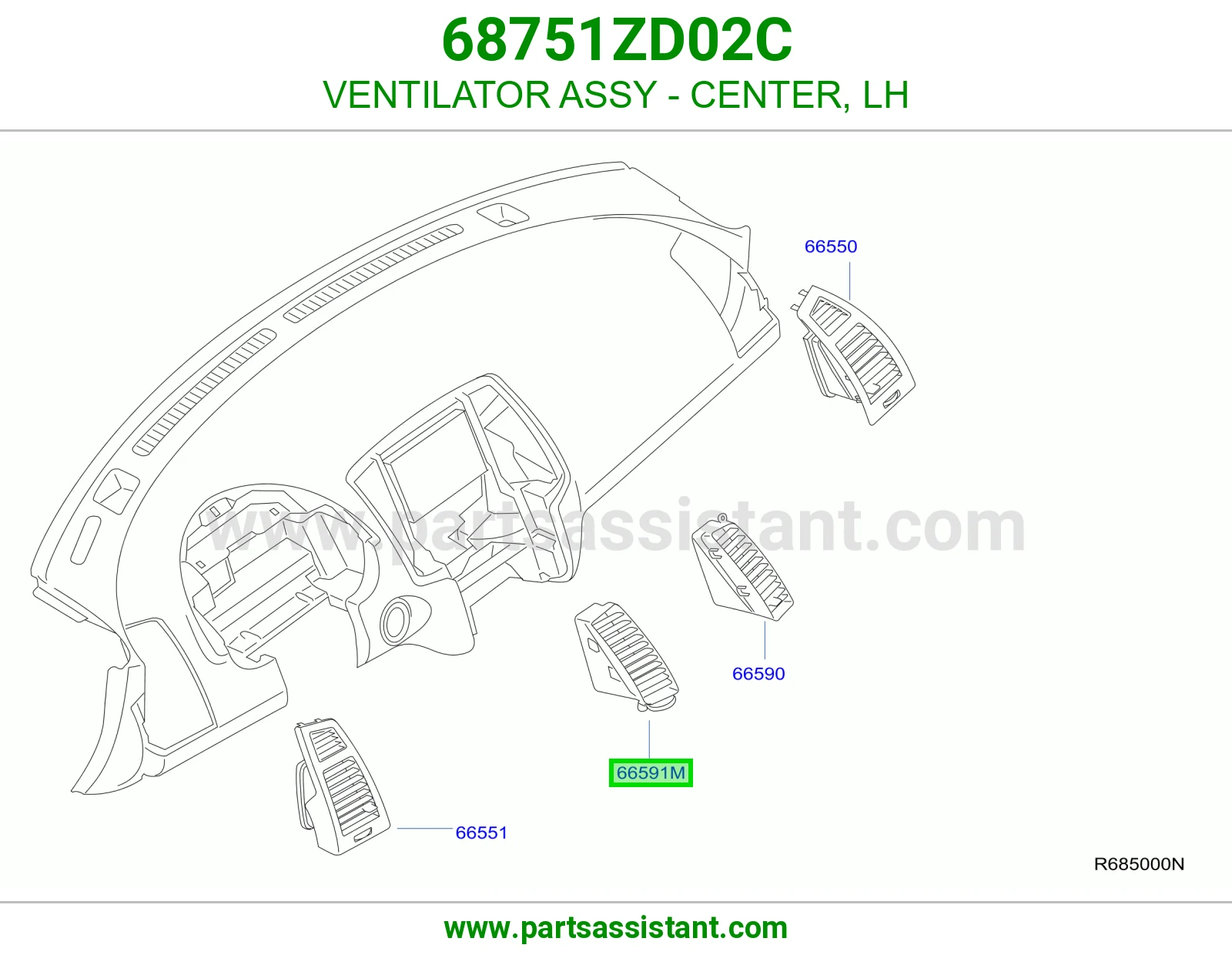 هوايه مكيف يسار 68751ZD02C