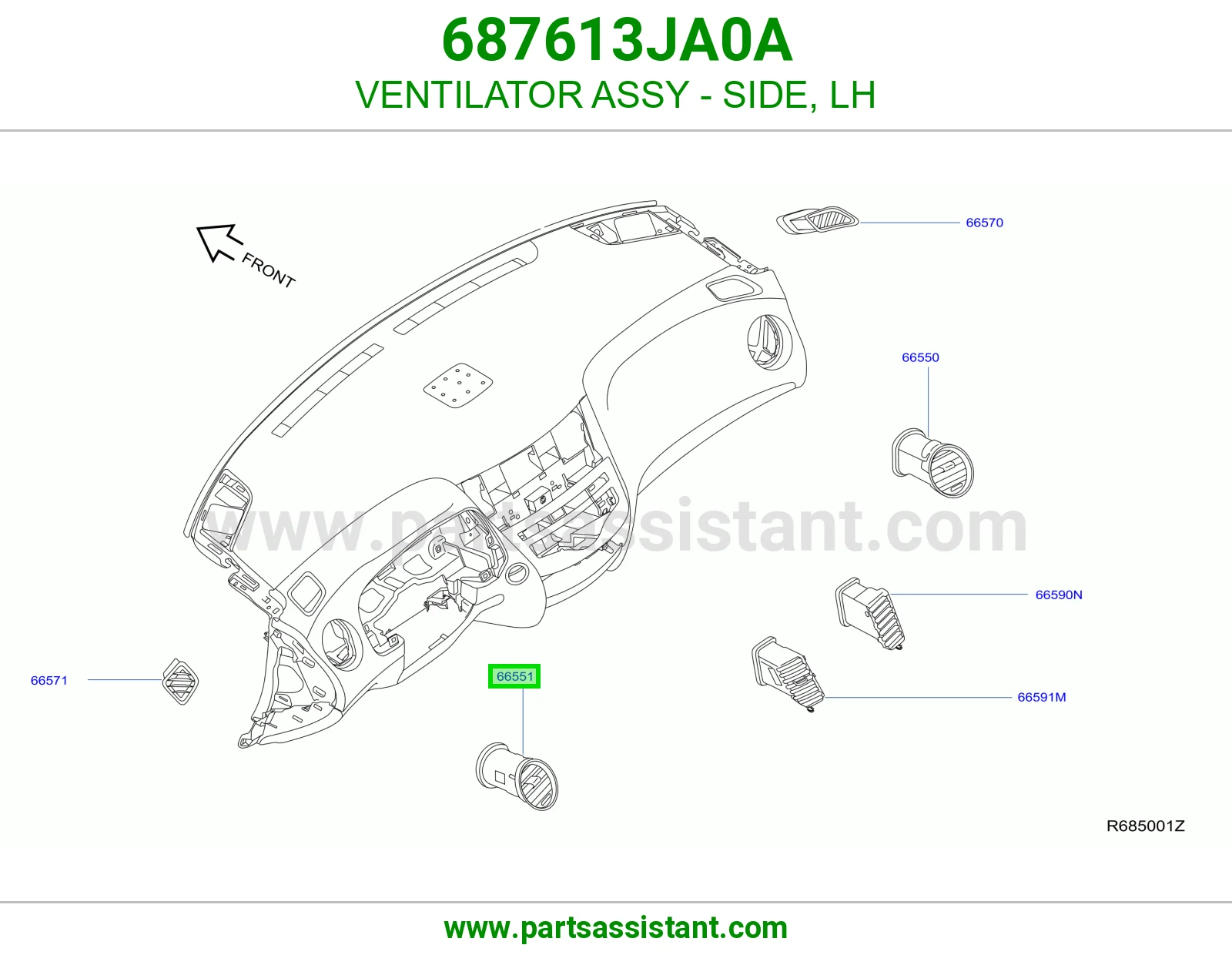 هوايه مكيف يسار 687613JA0A