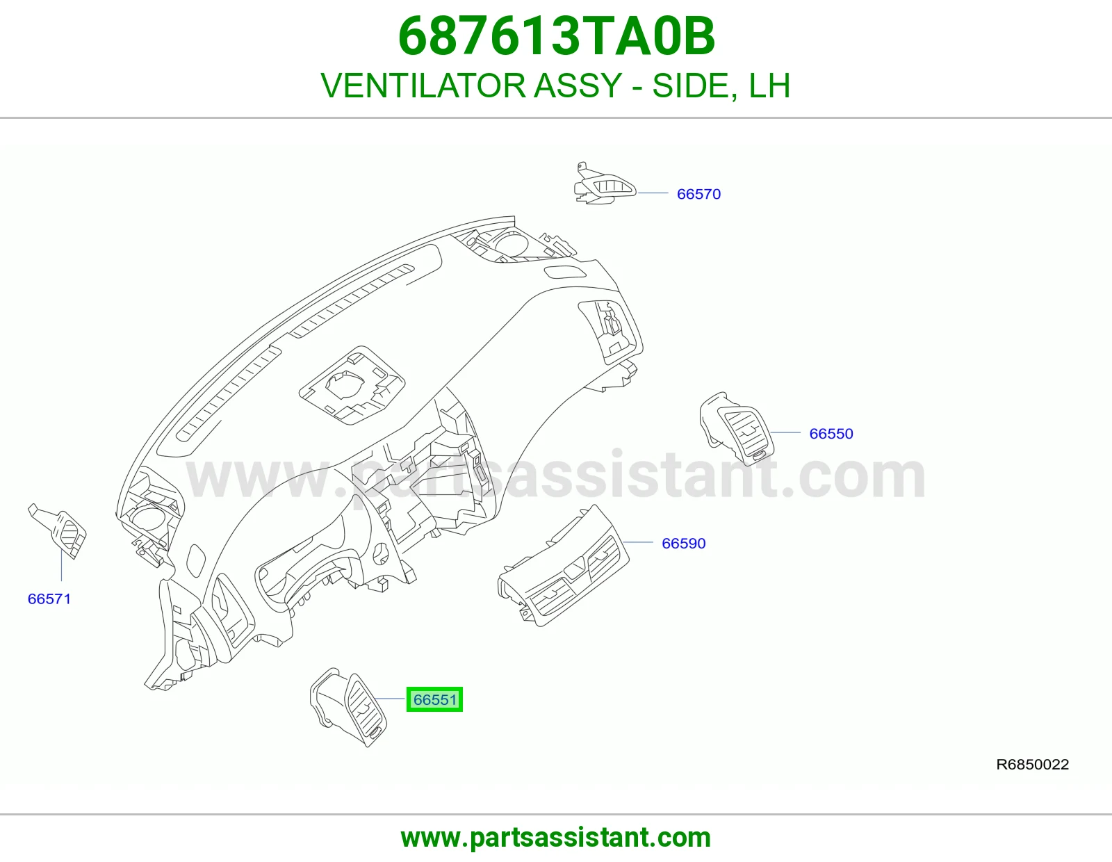 هوايه مكيف يسار 687613TA0B