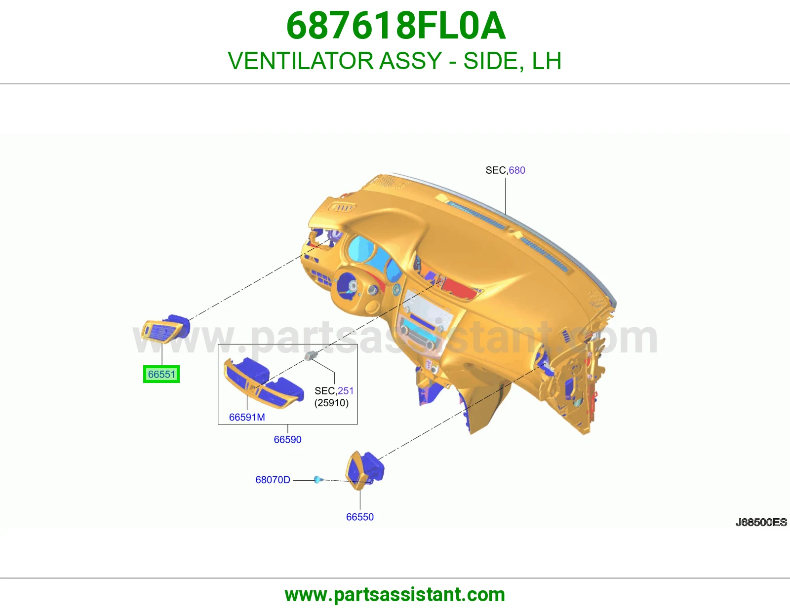 هوايه مكيف يسار 687618FL0A