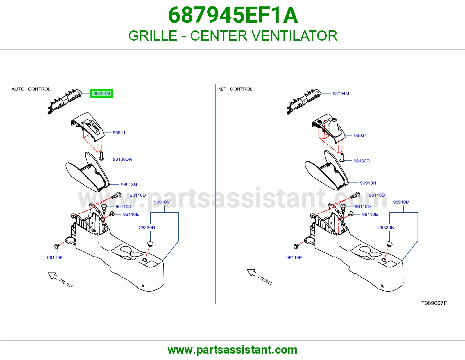 شبك فتحة مكيف وسط 687945EF1A