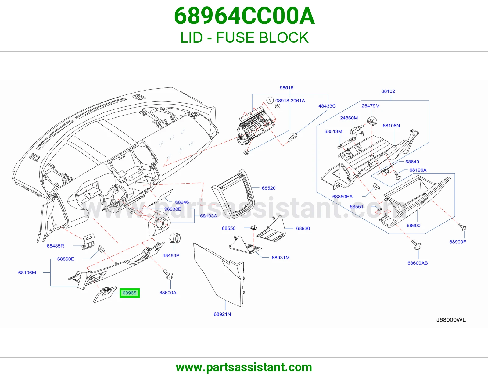 غطاء علبة فيوزات 68964CC00A