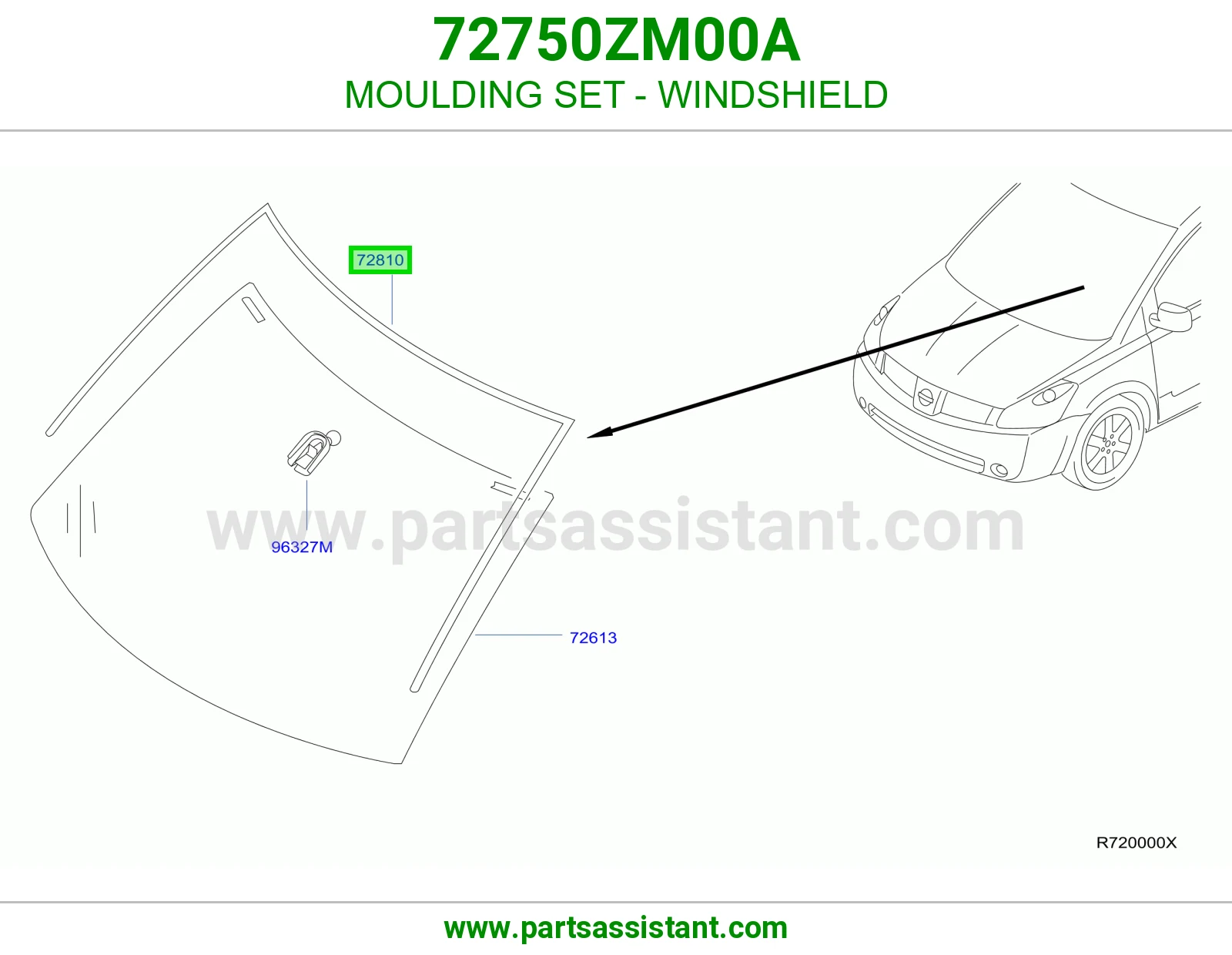 طقم زيق قزاز أمامي 72750ZM00A