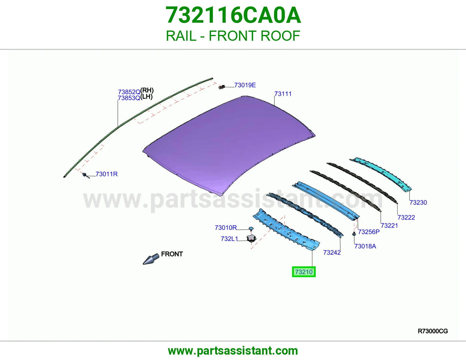 سكة سقف أمامي 732116CA0A