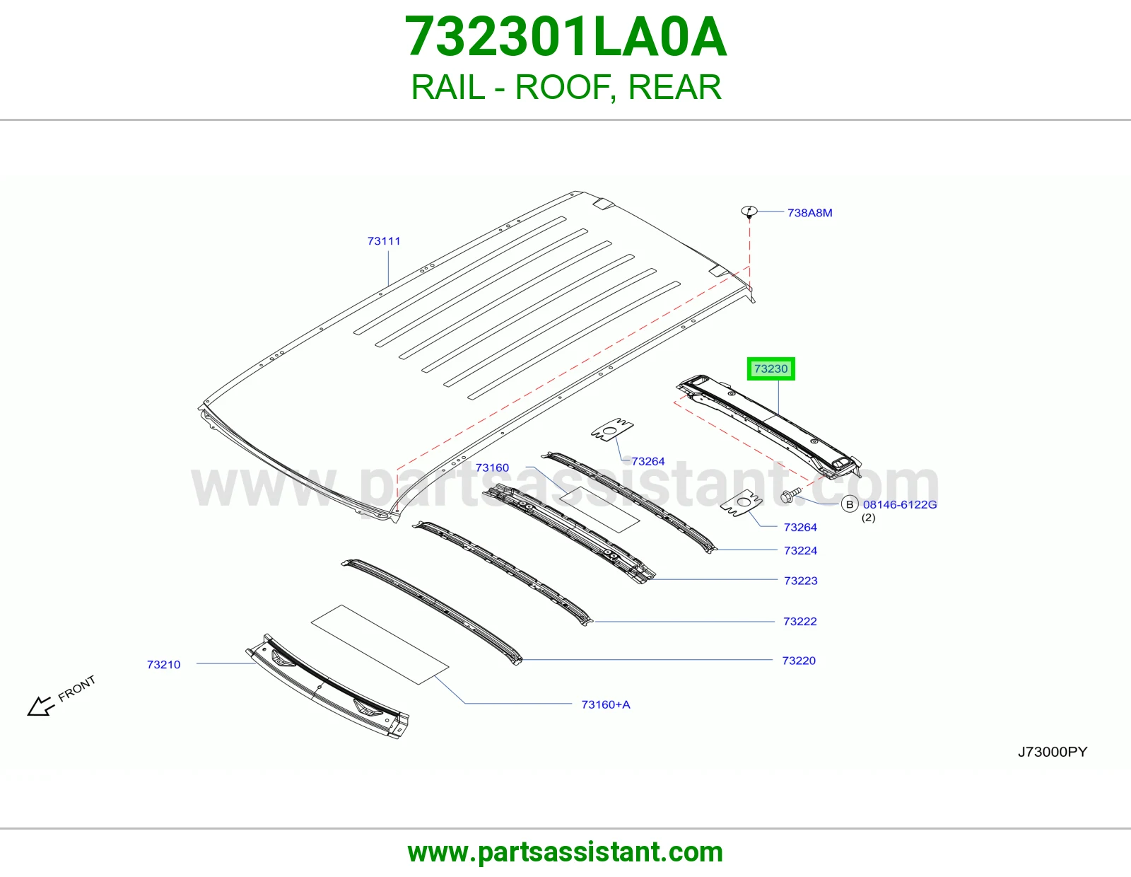 سكة سقف خلفي 732301LA0A