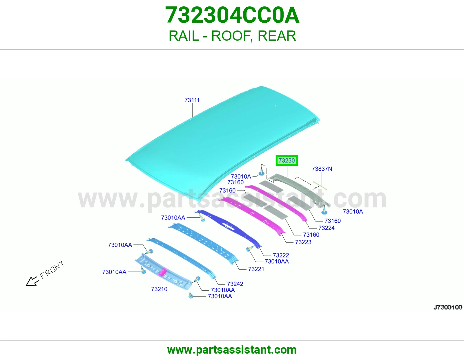 سكة سقف خلفي 732304CC0A